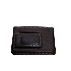 DULUTH PACK Leather Money Clip Wallet Mens Brown Mini ID Window Slim Card Case